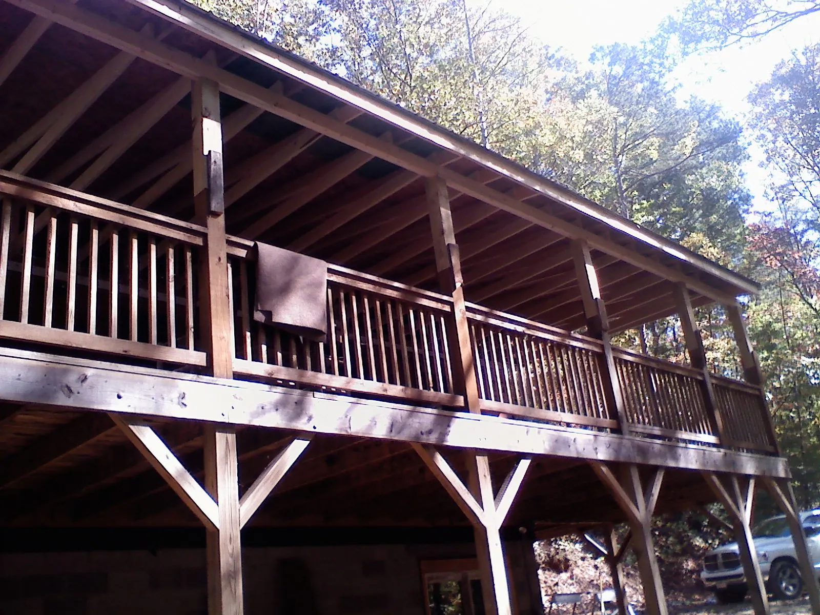 Timber framing under a new elevated porch and deck — Roof Leak Repair in Eagle Grove by Roofing Brothers